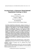 Cover page: Procedural Justice as Modernism: Placing Industrial/Organisational Psychology in Context