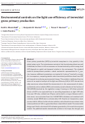 Cover page: Environmental controls on the light use efficiency of terrestrial gross primary production