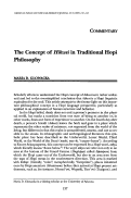 Cover page: The Concept of Hikwsi in Traditional Hopi Philosophy