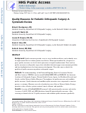 Cover page: Quality Measures for Pediatric Orthopaedic Surgery: A Systematic Review