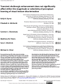 Cover page: Transient cholinergic enhancement does not significantly affect either the magnitude or selectivity of perceptual learning of visual texture discrimination