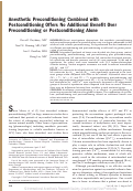 Cover page: Anesthetic Preconditioning Combined with Postconditioning Offers No Additional Benefit Over Preconditioning or Postconditioning Alone