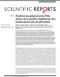 Cover page: Putative sex pheromone of the Asian citrus psyllid, Diaphorina citri, breaks down into an attractant