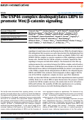 Cover page: The USP46 complex deubiquitylates LRP6 to promote Wnt/β-catenin signaling