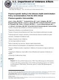 Cover page: Pharmacogenetic testing in the Veterans Health Administration (VHA): policy recommendations from the VHA Clinical Pharmacogenetics Subcommittee