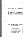 Cover page: SOME NEW MOLECULAR BIOLOGY OF CHLOROPHYLL-A