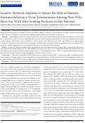 Cover page: Genetic Network Analysis to Assess the Risk of Human Immunodeficiency Virus Transmission Among Men Who Have Sex With Men Seeking Partners on the Internet