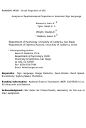 Cover page: Analysis of the visual spatiotemporal properties of American Sign Language