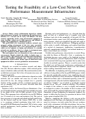 Cover page: Testing the Feasibility of a Low-Cost Network Performance Measurement Infrastructure: