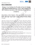 Cover page: Primary Care Guidance for Providers of Care for Persons With Human Immunodeficiency Virus: 2024 Update by the HIV Medicine Association of the Infectious Diseases Society of America