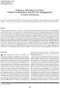 Cover page: “Taking a Half Day at a Time:” Patient Perspectives and the HIV Engagement in Care Continuum