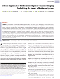 Cover page: Critical Appraisal of Artificial Intelligence-Enabled Imaging Tools Using the Levels of Evidence System.