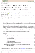 Cover page: The secretome of Verticillium dahliae in collusion with plant defence responses modulates Verticillium wilt symptoms