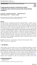 Cover page: Cropping patterns based on virtual water content considering water and food security under climate change conditions