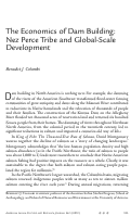 Cover page: The Economics of Dam Building: Nez Perce Tribe and Global-Scale Development