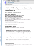 Cover page: Beliefs About Child TV Viewing in Low-Income Mexican American Parents of Preschoolers: Development of the Beliefs About Child TV Viewing Scale (B-TV)