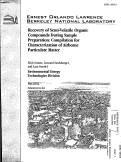 Cover page: Recovery of Semi-Volatile Organic Compounds During Sample Preparation: Compilation for Characterization of Airborne Particulate Matter