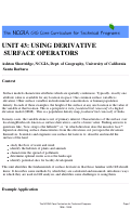 Cover page: Unit 43: Using Derivative Surface Operators