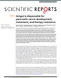 Cover page: Hmga2 is dispensable for pancreatic cancer development, metastasis, and therapy resistance