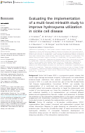 Cover page: Evaluating the implementation of a multi-level mHealth study to improve hydroxyurea utilization in sickle cell disease