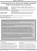 Cover page: Evaluating the Diversity of Emergency Medicine Foundation (EMF) Grant Recipients in the Last Decade