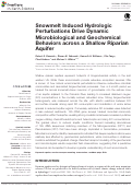 Cover page: Snowmelt Induced Hydrologic Perturbations Drive Dynamic Microbiological and Geochemical Behaviors across a Shallow Riparian Aquifer