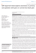 Cover page: Self-reported interoceptive awareness in primary care patients with past or current low back pain.