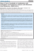 Cover page: Phase II Trial of Sorafenib in Combination with Carboplatin and Paclitaxel in Patients with Metastatic Uveal Melanoma: SWOG S0512