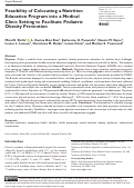 Cover page: Feasibility of Colocating a Nutrition Education Program into a Medical Clinic Setting to Facilitate Pediatric Obesity Prevention