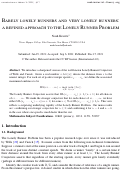 Cover page: Barely lonely runners and very lonely runners: a refined approach to the Lonely Runner Problem