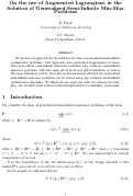 Cover page: On the use of augmented Lagrangians in the solution of generalized semi-infinite min-max problems