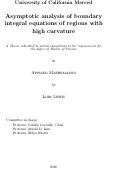 Cover page: Asymptotic analysis of boundary integral equations of regions with high curvature