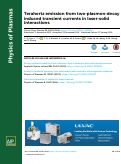 Cover page: Terahertz emission from two-plasmon-decay induced transient currents in laser-solid interactions