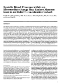 Cover page: Systolic Blood Pressure within an Intermediate Range May Reduce Memory Loss in an Elderly Hypertensive Cohort