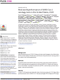 Cover page: Real-world performance of SARS-Cov-2 serology tests in the United States, 2020.