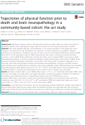 Cover page: Trajectories of physical function prior to death and brain neuropathology in a community-based cohort: the act study