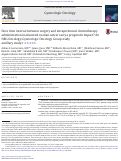 Cover page: Does time interval between surgery and intraperitoneal chemotherapy administration in advanced ovarian cancer carry a prognostic impact? An NRG Oncology/Gynecologic Oncology Group study ancillary study