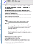 Cover page: The Emergency Department Challenges and Opportunities for Suicide Prevention