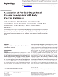 Cover page: Association of Pre-End-Stage Renal Disease Hemoglobin with Early Dialysis Outcomes.