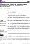 Cover page: Use of Radioisotope Ratios of Lead for the Identification of Historical Sources of Soil Lead Contamination in Santa Ana, California