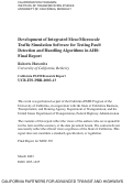 Cover page: Development of Integrated Meso/Microscale Traffic Simulation Software for Testing Fault Detection and Handling Algorithms in AHS: Final Report