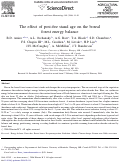 Cover page: The effect of post-fire stand age on the boreal forest energy balance