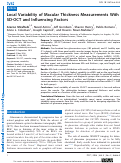 Cover page: Local Variability of Macular Thickness Measurements With SD-OCT and Influencing Factors.