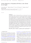 Cover page: Unique Signatures of Population III Stars in the Global 21-cm Signal