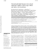 Cover page: Anti-phospholipid human monoclonal antibodies inhibit CCR5-tropic HIV-1 and induce β-chemokines