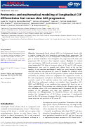 Cover page: Proteomics and mathematical modeling of longitudinal CSF differentiates fast versus slow ALS progression