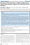 Cover page: Divergent Cortical Generators of MEG and EEG during Human Sleep Spindles Suggested by Distributed Source Modeling