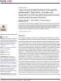 Cover page: “I got a bunch of weed to help me through the withdrawals”: Naturalistic cannabis use reported in online opioid and opioid recovery community discussion forums