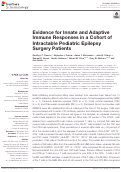 Cover page: Evidence for Innate and Adaptive Immune Responses in a Cohort of Intractable Pediatric Epilepsy Surgery Patients