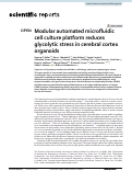 Cover page: Modular automated microfluidic cell culture platform reduces glycolytic stress in cerebral cortex organoids